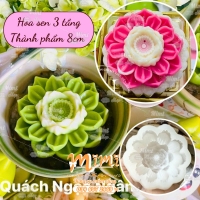 Khuôn silicon hoa sen 3 tầng nhấn đậu trang trí xôi, thạch 